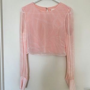 DVF (TVF) Periwinkle cropped chiffon top
